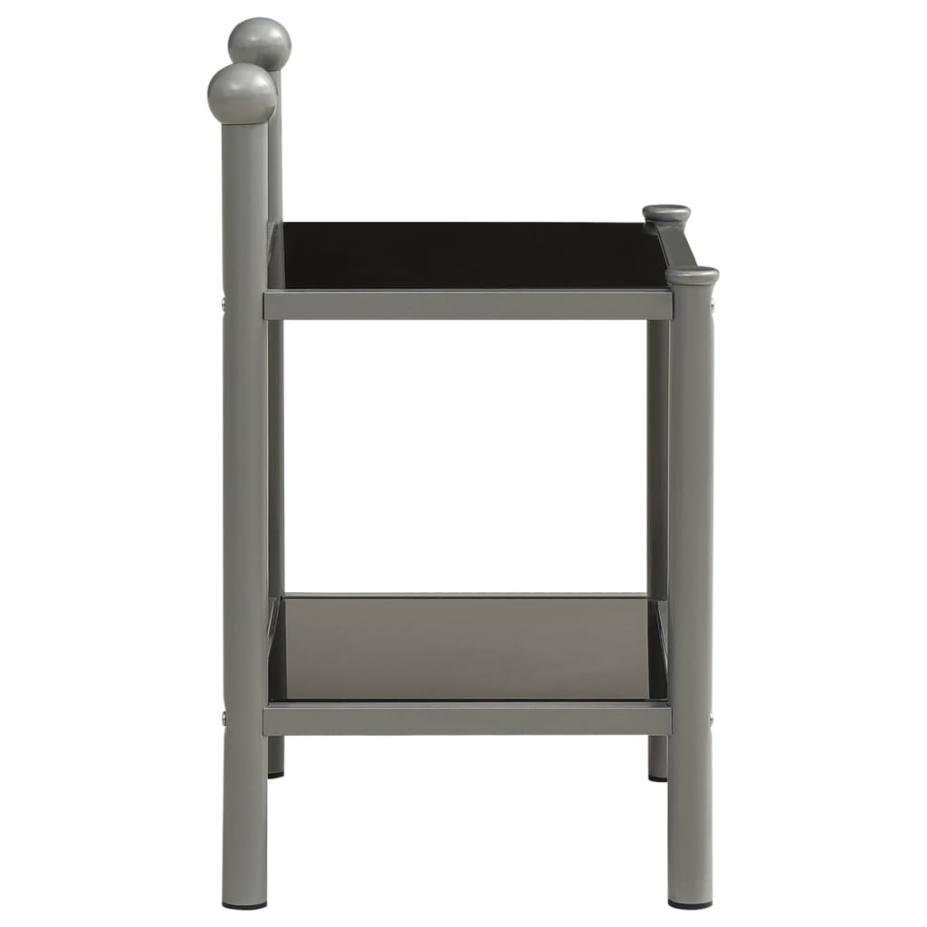 Tables de chevet 2 pcs Gris et noir Métal et verre - XIOS