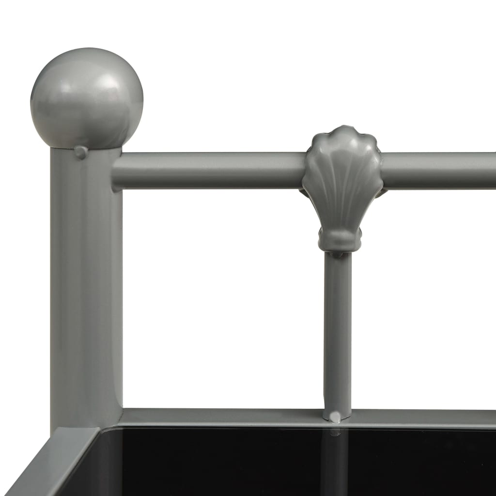 Tables de chevet 2 pcs Gris et noir Métal et verre - XIOS