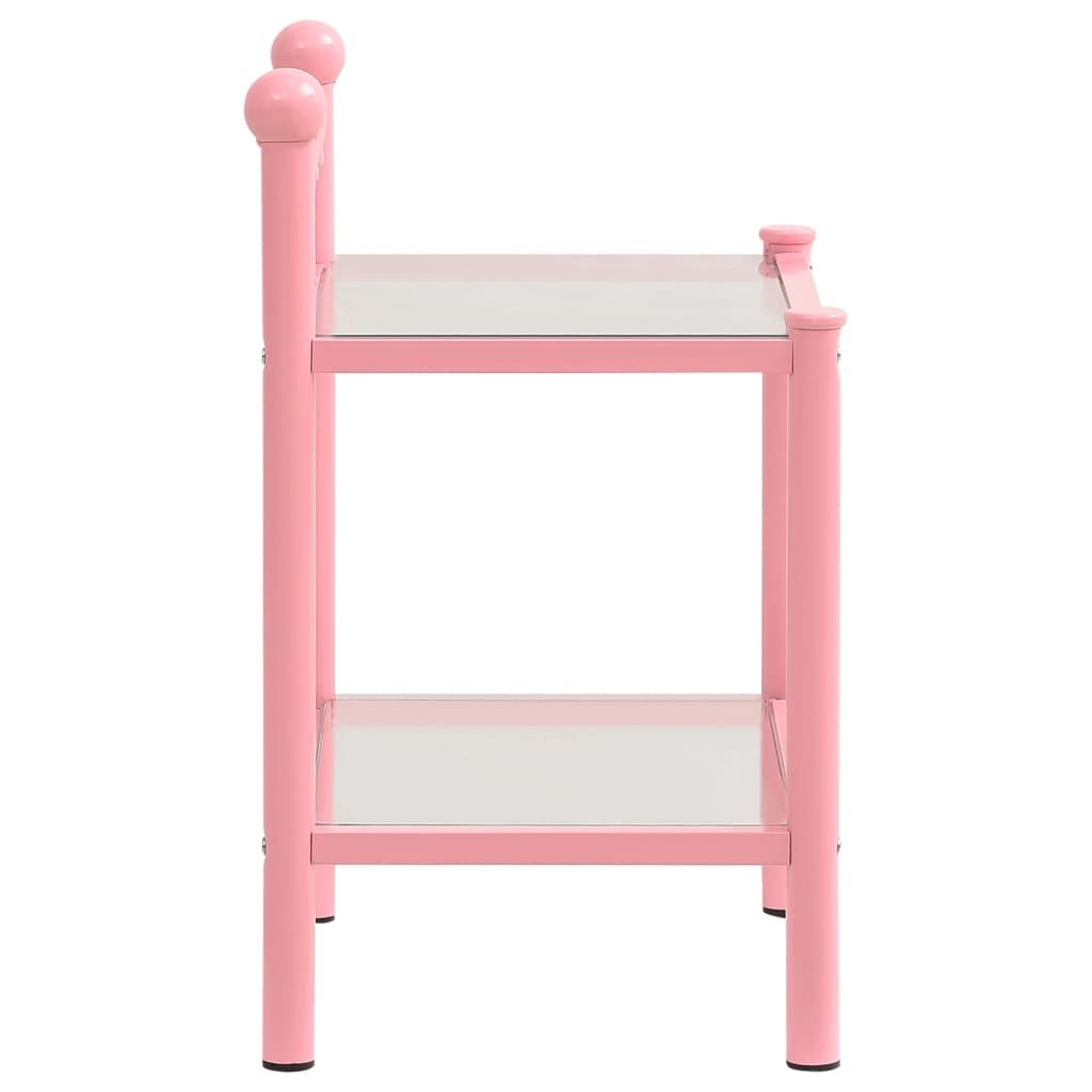 Tables de chevet 2 pcs Rose et transparent Métal et verre - XIOS