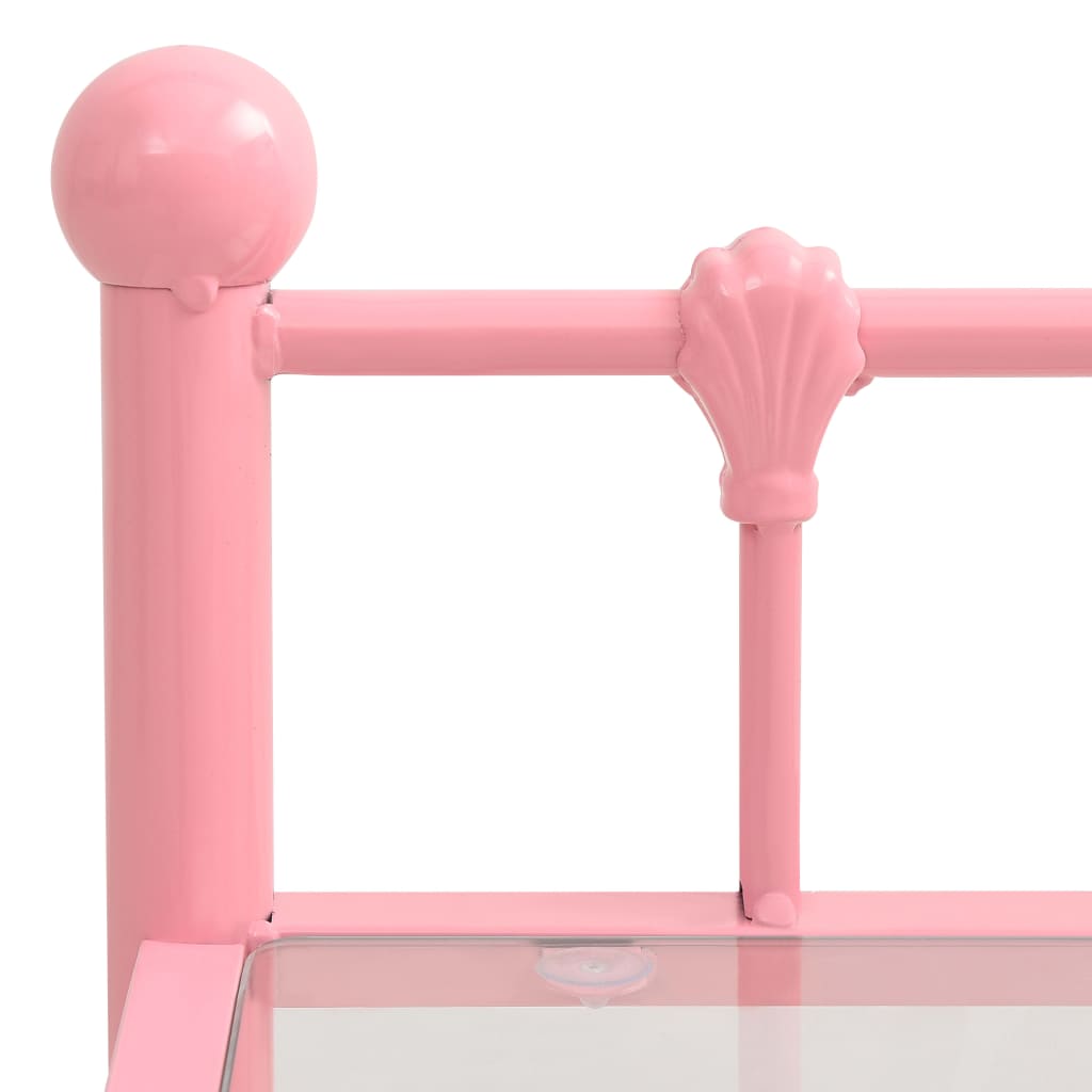 Tables de chevet 2 pcs Rose et transparent Métal et verre - XIOS