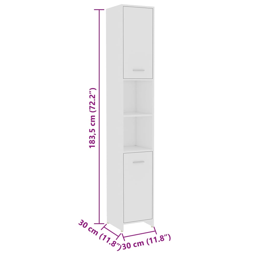 Ensemble de meubles salle de bain 4 pcs blanc bois d’ingénierie