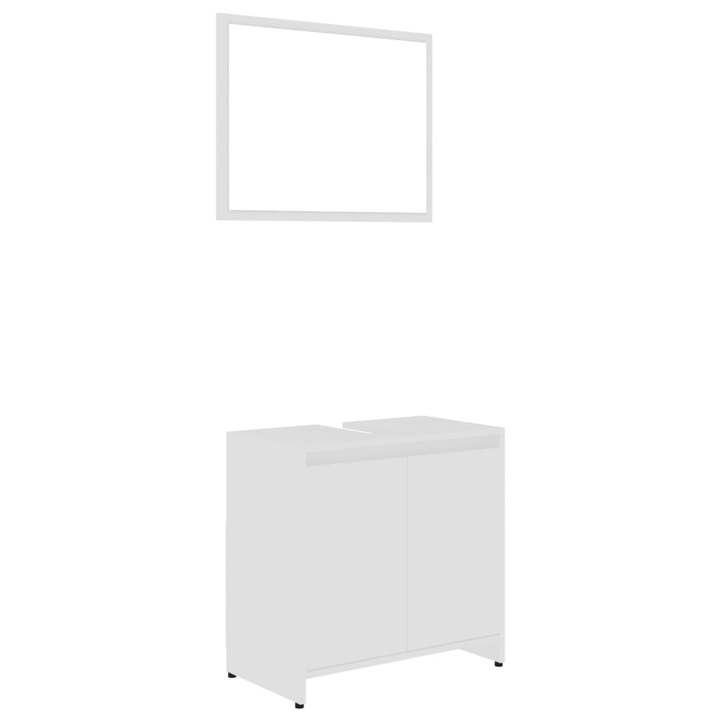Ensemble de meubles de salle de bain 4pcs Blanc Bois ingénierie