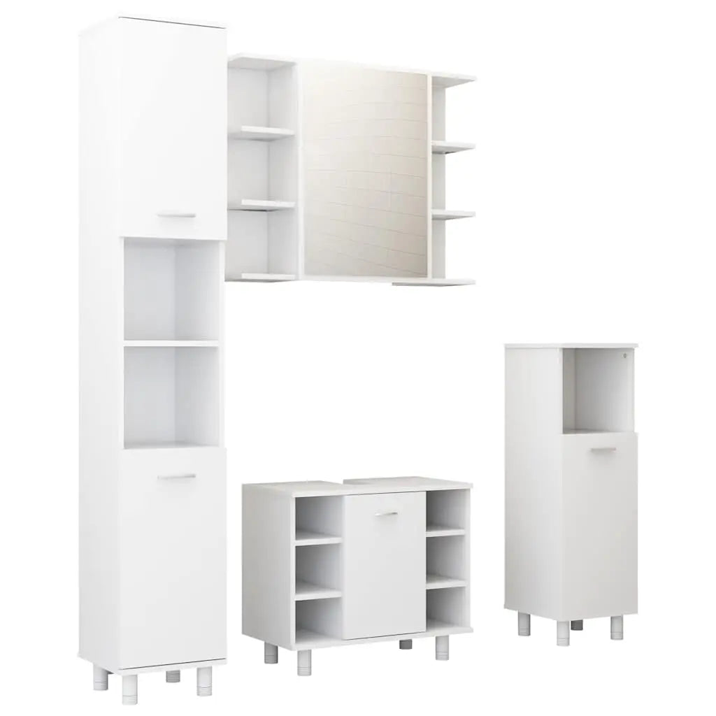 Ensemble de meubles de salle de bain 4pcs Blanc Bois ingénierie - XIOS