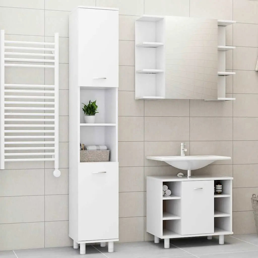 Ensemble de meubles de salle de bain 3pcs Blanc Bois ingénierie - XIOS