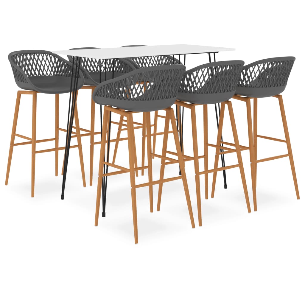 Ensemble de bar 7 pcs Blanc et gris - XIOS