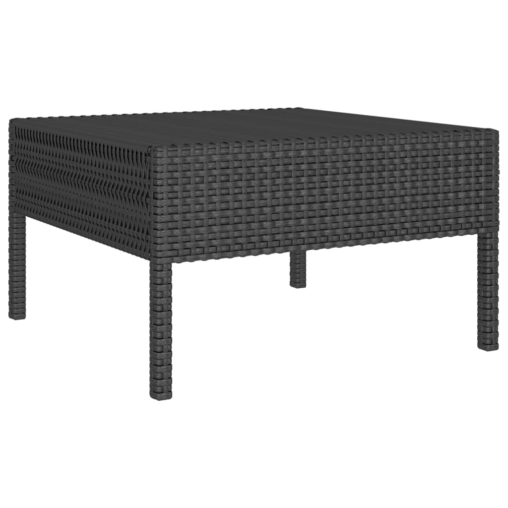 Salon de jardin 9 pcs avec coussins Résine tressée Gris