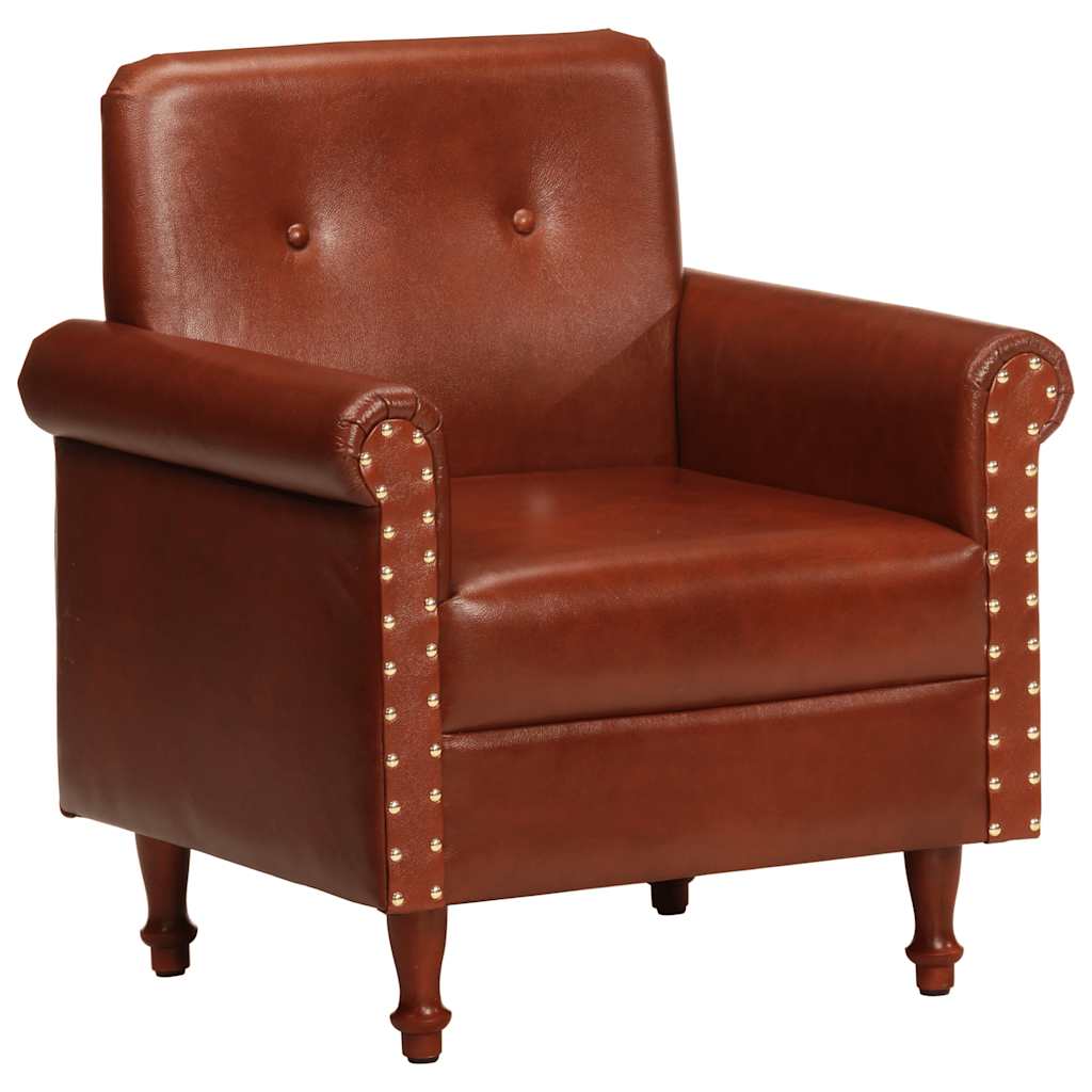 Chaise cabriolet marron cuir véritable - XIOS