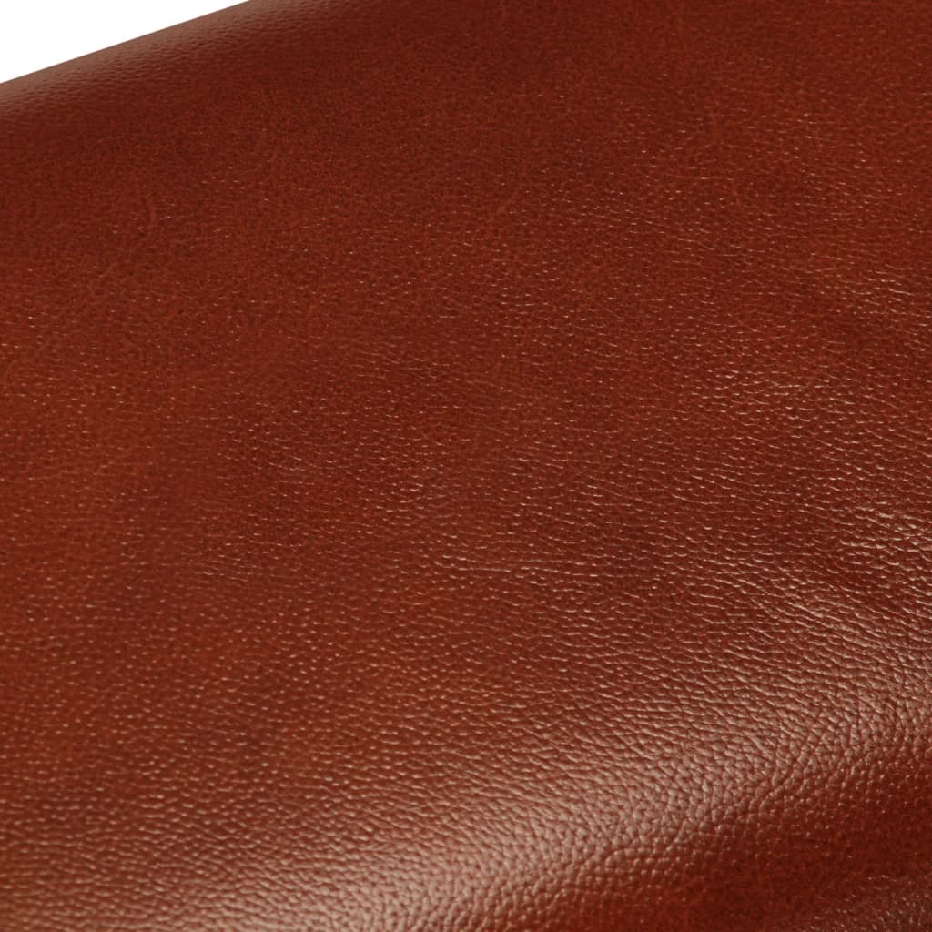 Banc saut de cheval 38 cm marron cuir véritable et manguier - XIOS