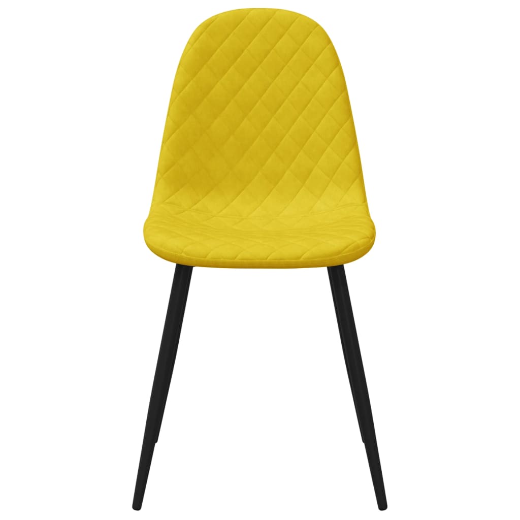 Chaises à manger lot de 2 Jaune moutarde Velours
