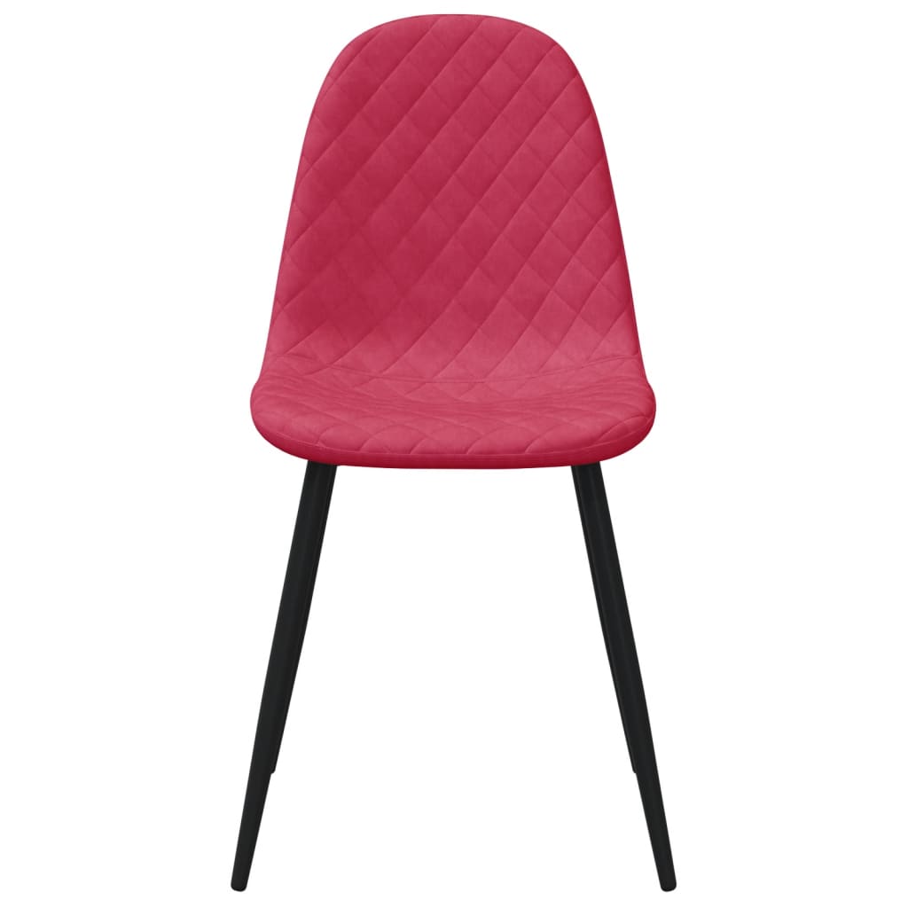 Chaises à manger lot de 4 Rouge bordeaux Velours - XIOS