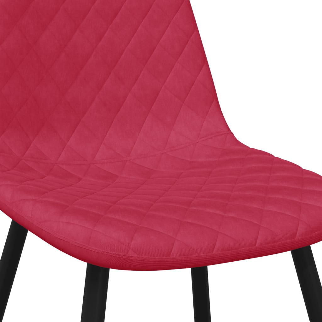 Chaises à manger lot de 4 Rouge bordeaux Velours - XIOS