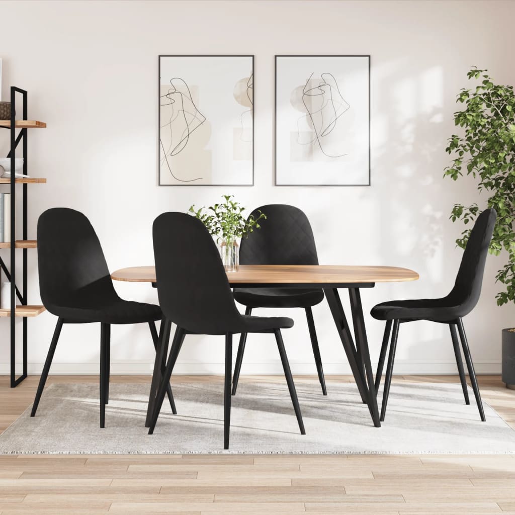 Chaises à manger lot de 4 Noir Velours
