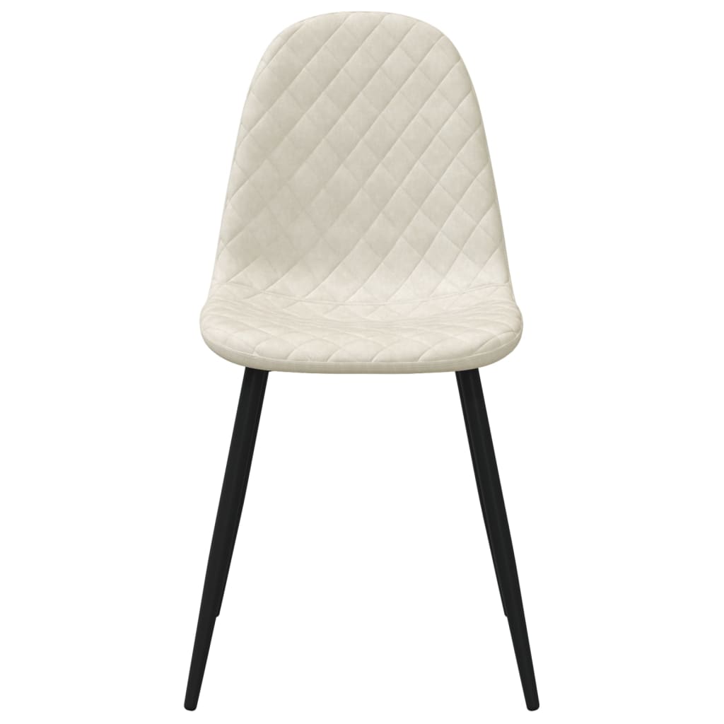 Chaises à manger lot de 4 blanc crème velours