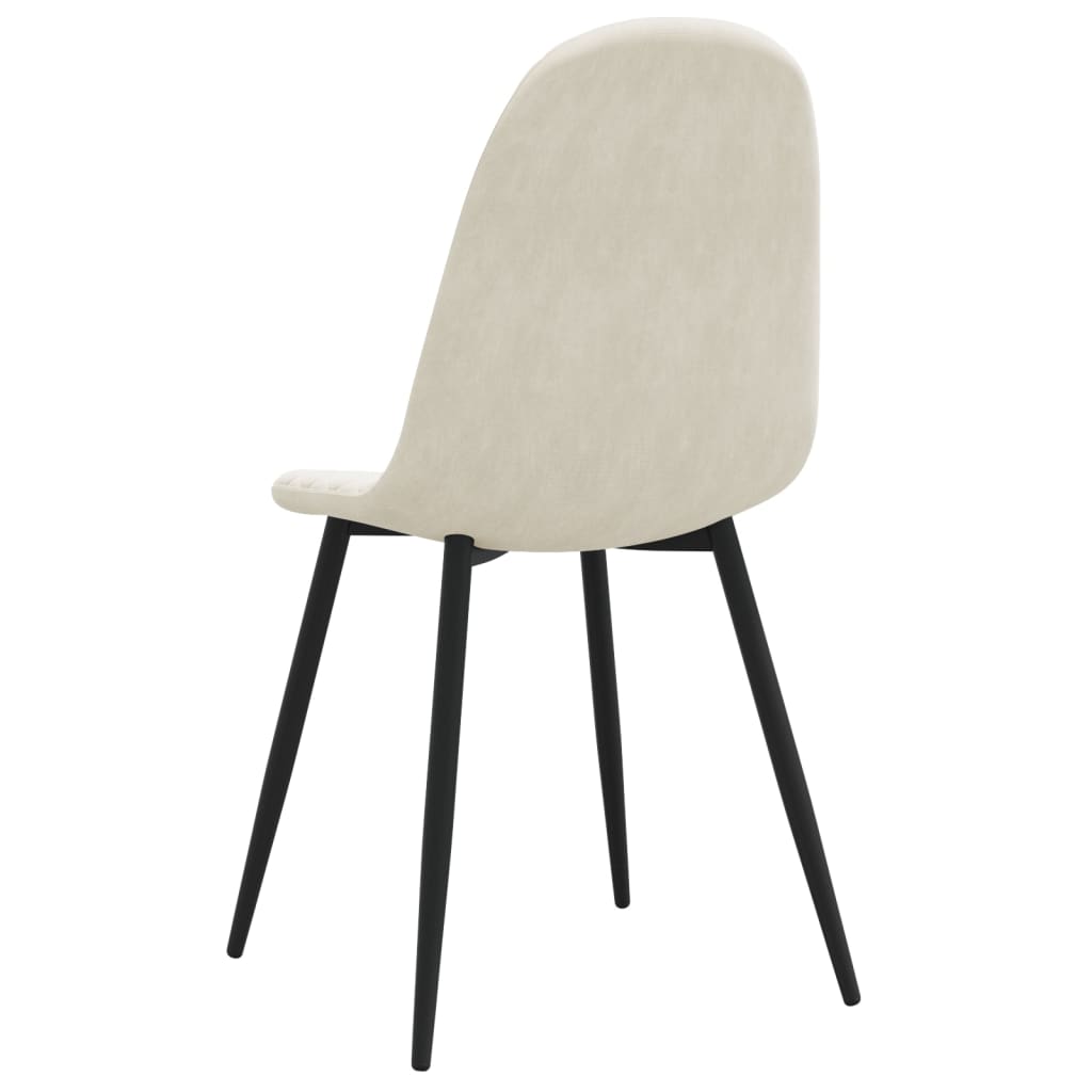Chaises à manger lot de 4 blanc crème velours