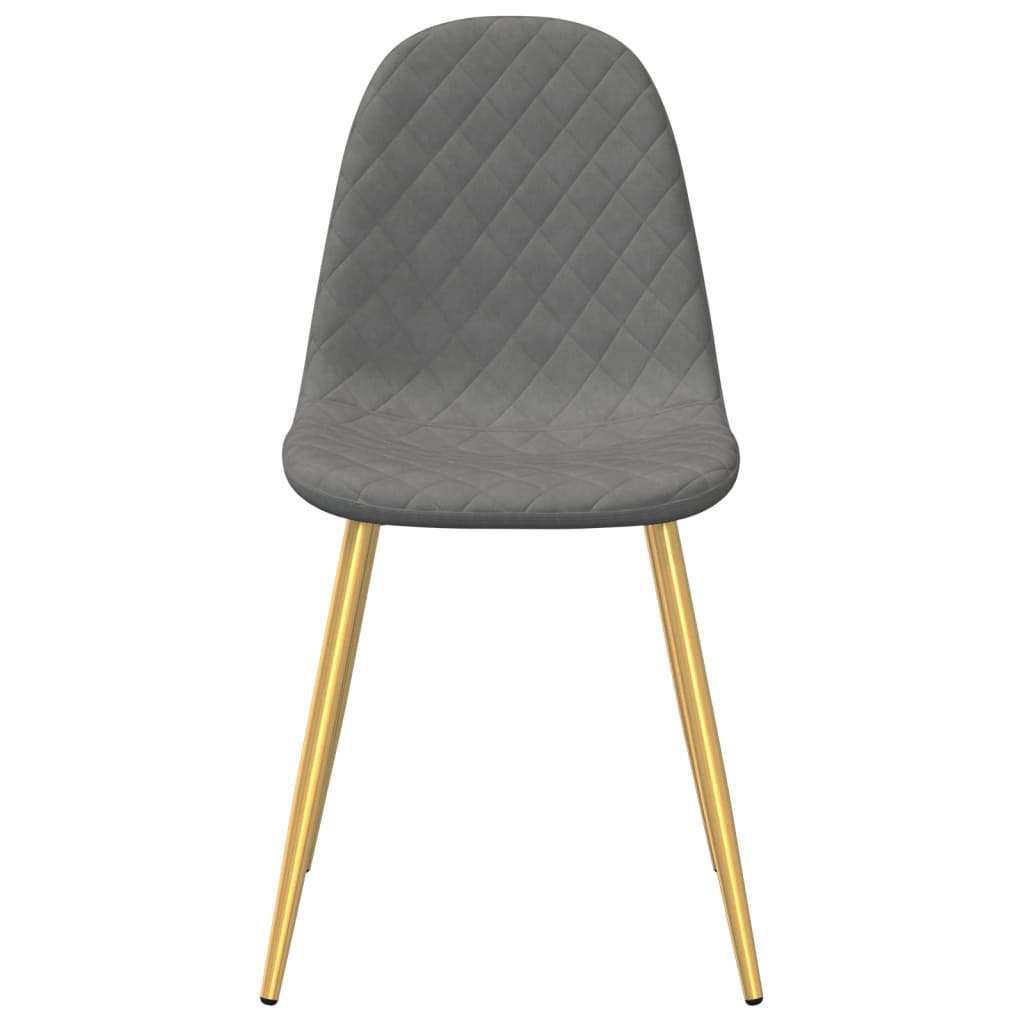 Chaises à manger lot de 2 Gris clair Velours - XIOS