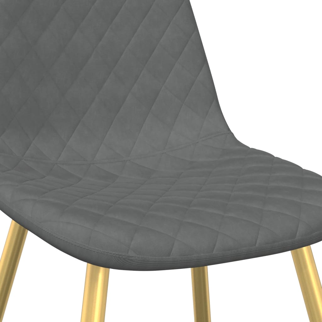 Chaises à manger lot de 2 Gris clair Velours - XIOS