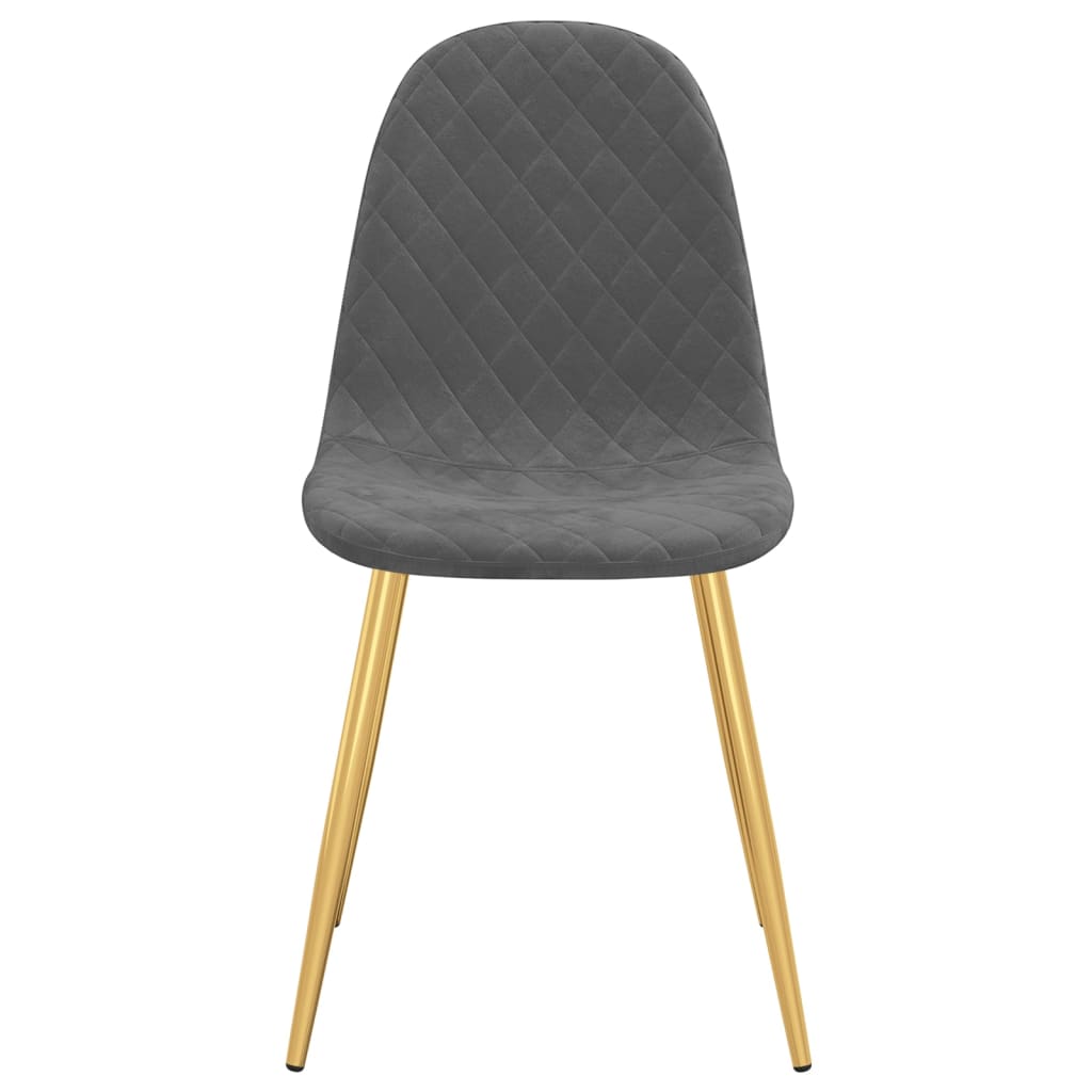 Chaises à manger lot de 2 Gris foncé Velours