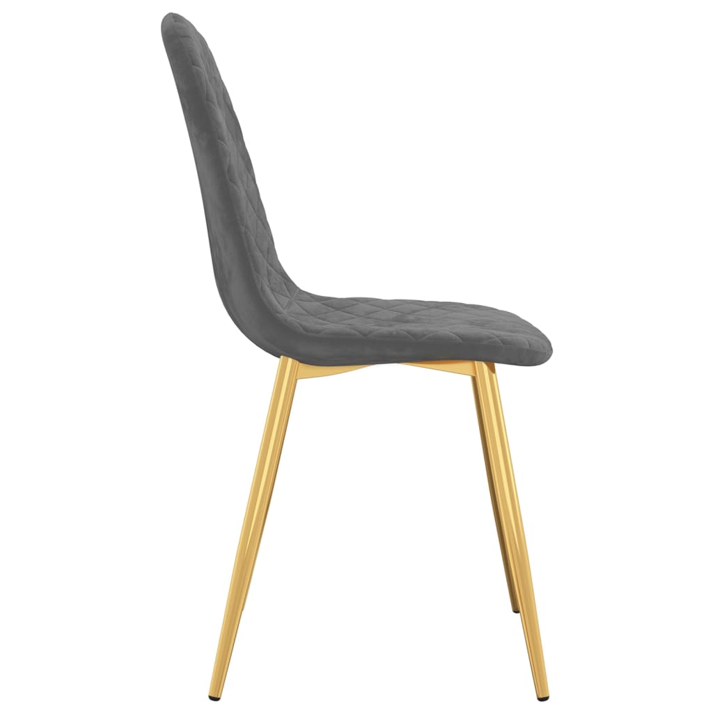 Chaises à manger lot de 2 Gris foncé Velours