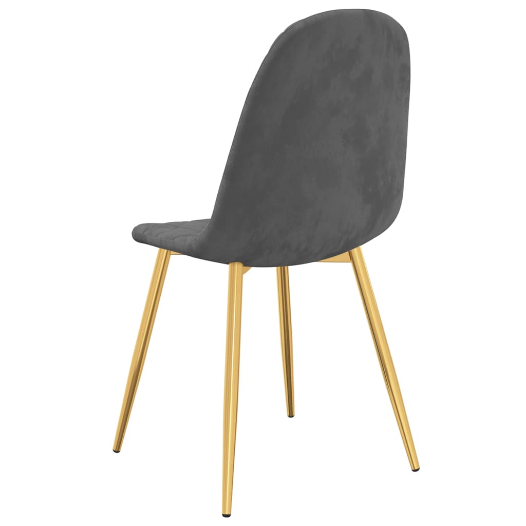 Chaises à manger lot de 2 Gris foncé Velours