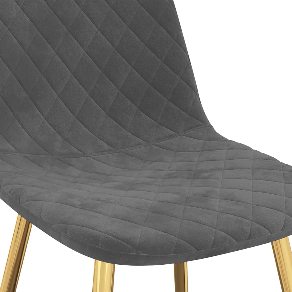 Chaises à manger lot de 2 Gris foncé Velours