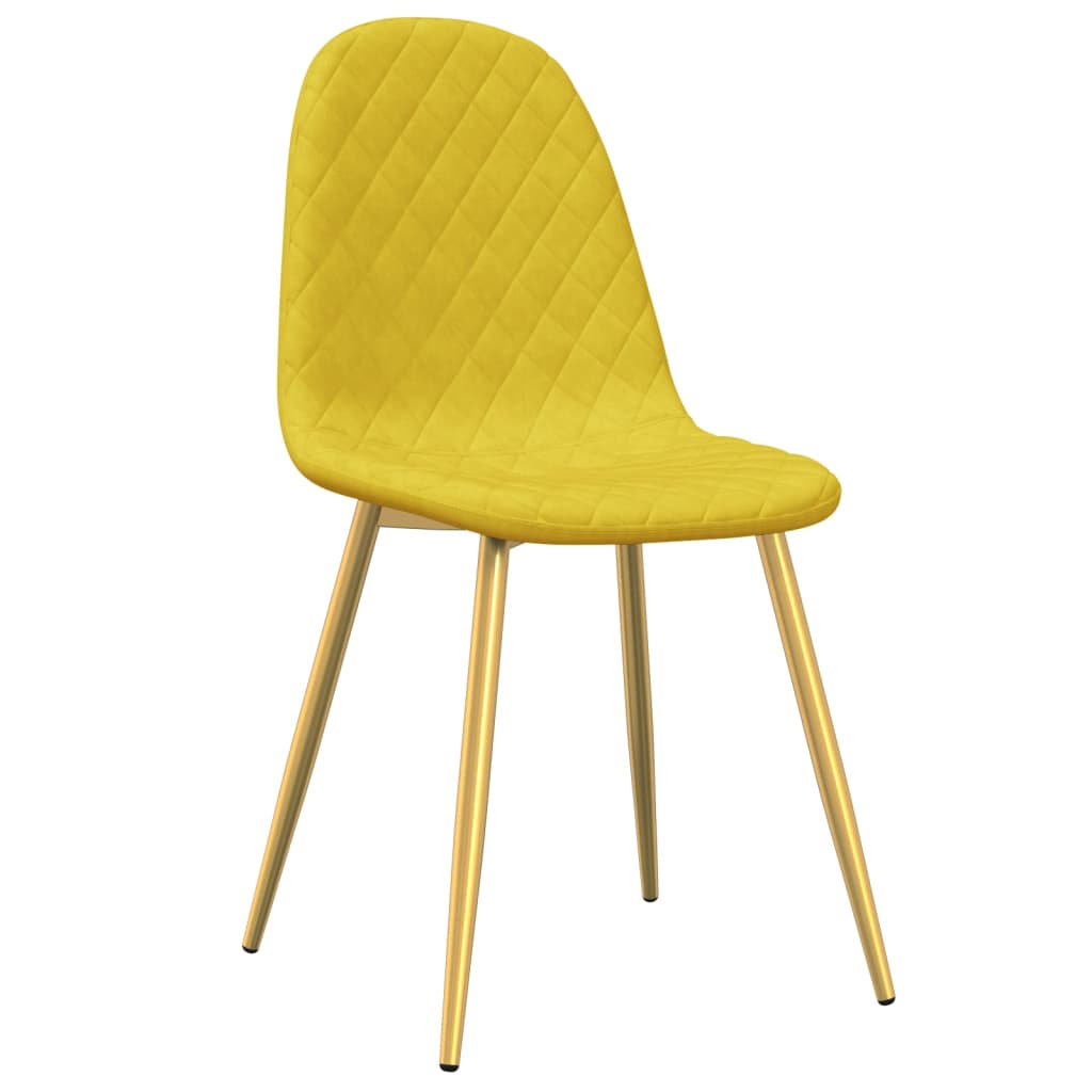 Chaises à manger lot de 2 jaune moutarde velours