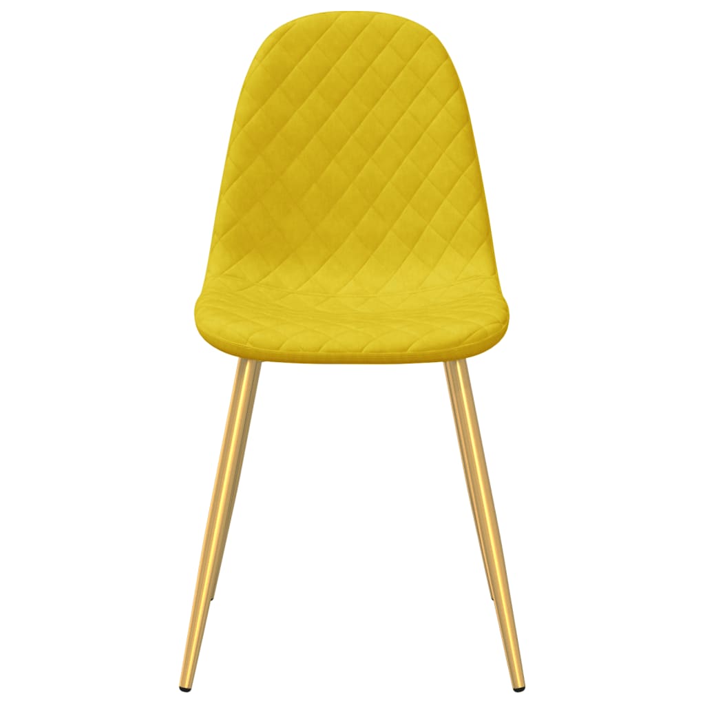 Chaises à manger lot de 2 jaune moutarde velours