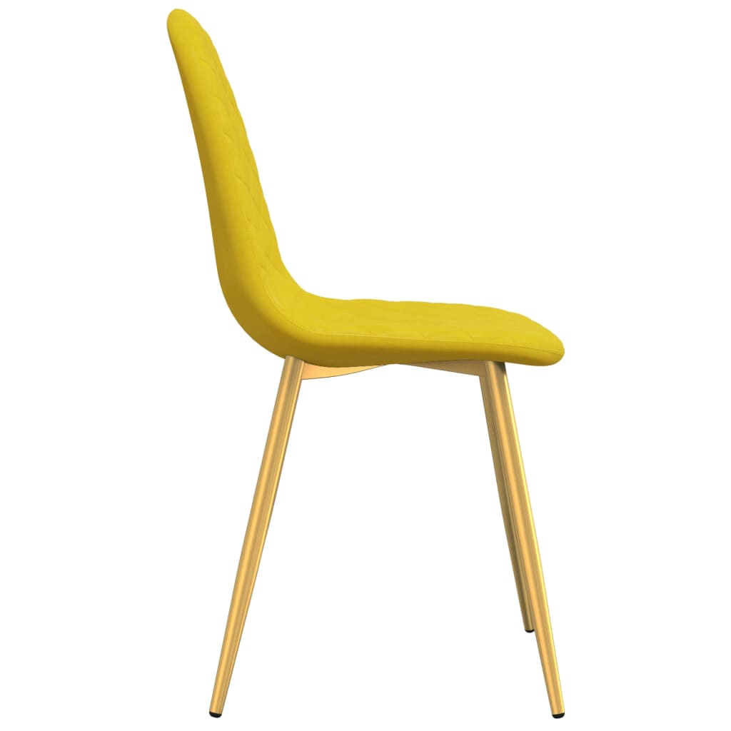 Chaises à manger lot de 2 jaune moutarde velours