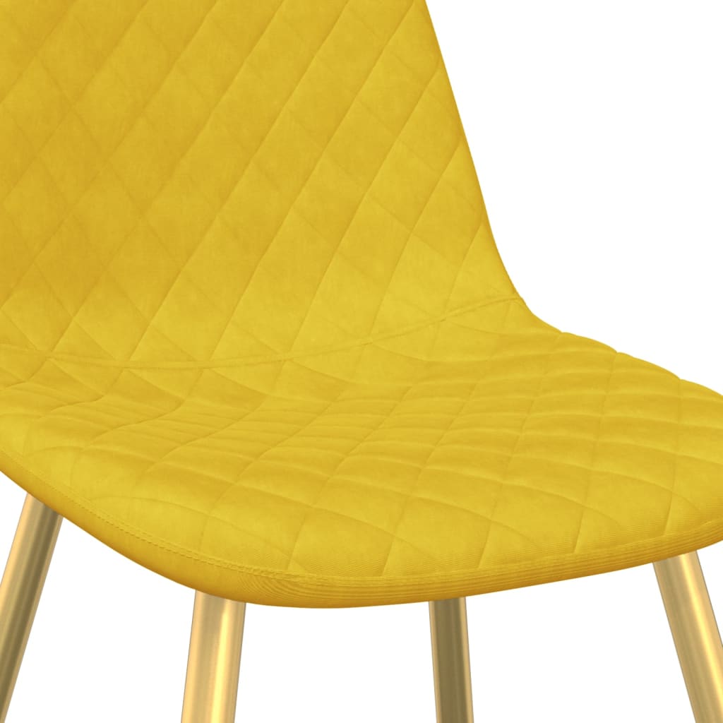 Chaises à manger lot de 2 jaune moutarde velours