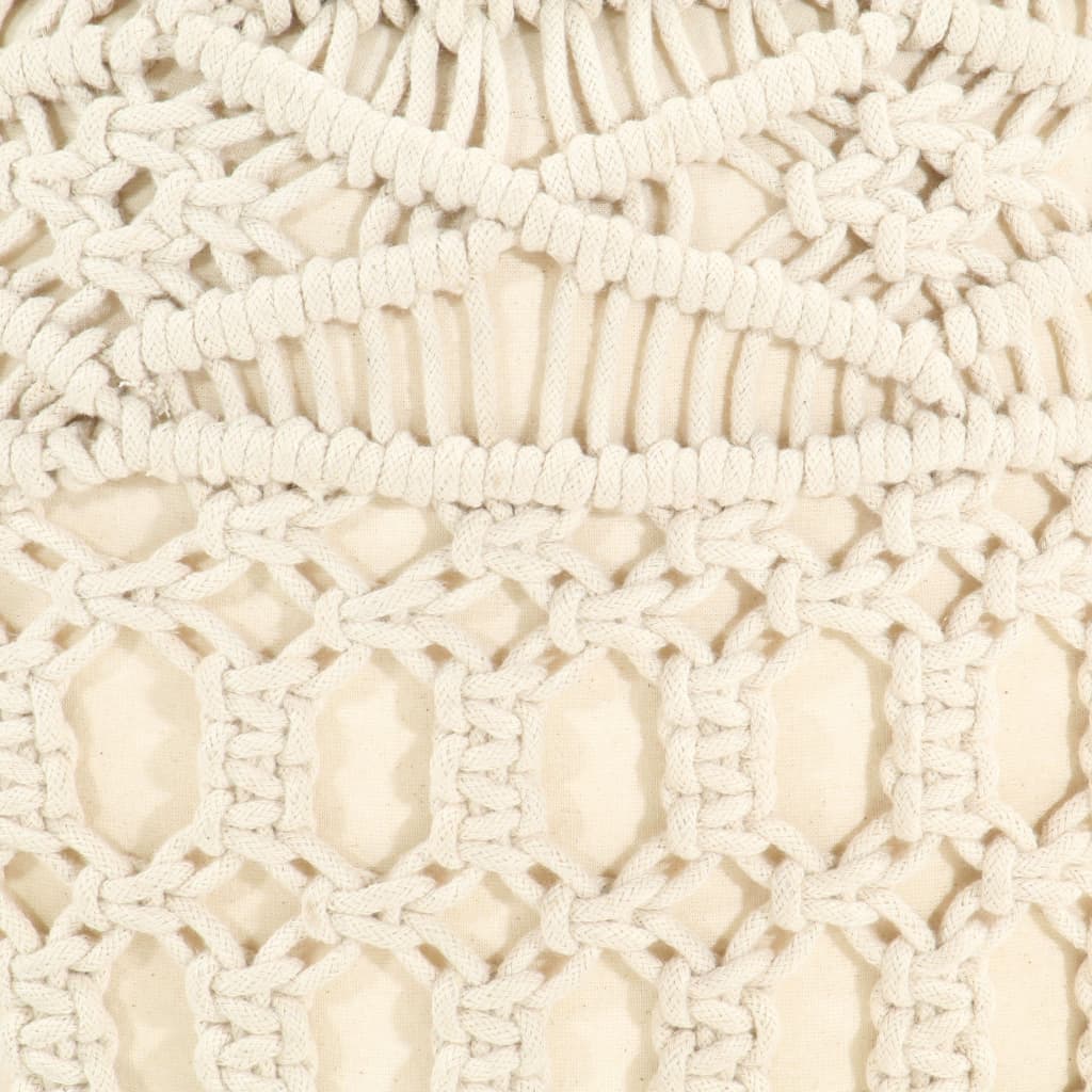 Pouf fait à la main en macramé 45x30 cm Coton - XIOS