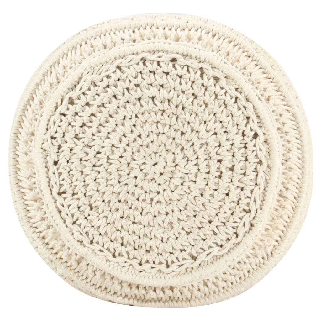 Pouf fait à la main en macramé 45x30 cm Coton - XIOS