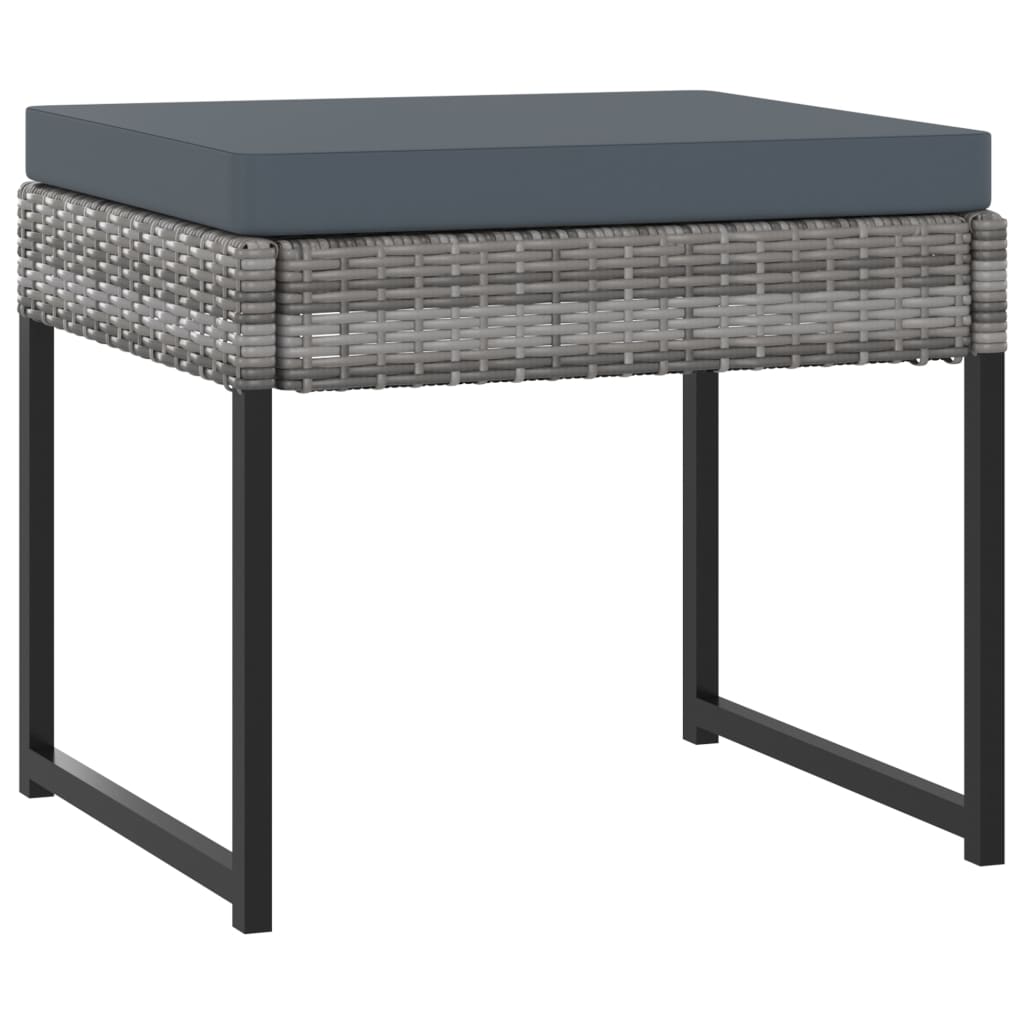 Ensemble à manger de jardin coussins 9pcs Résine tressée Gris