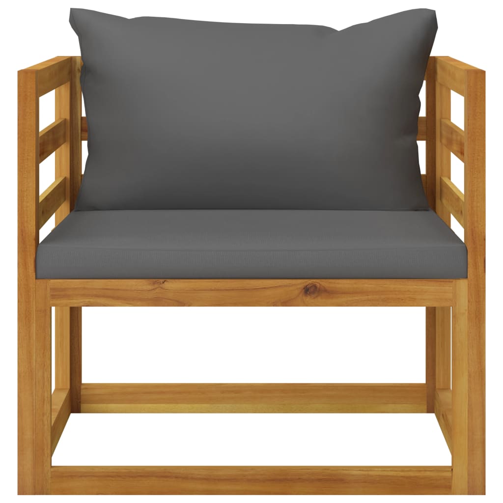 Salon de jardin 6 pcs avec coussin Bois d'acacia solide