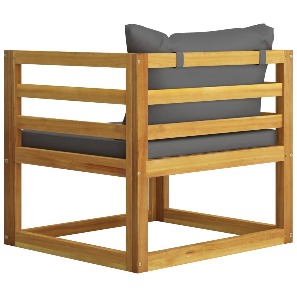 Salon de jardin 5 pcs avec coussin Bois d'acacia solide