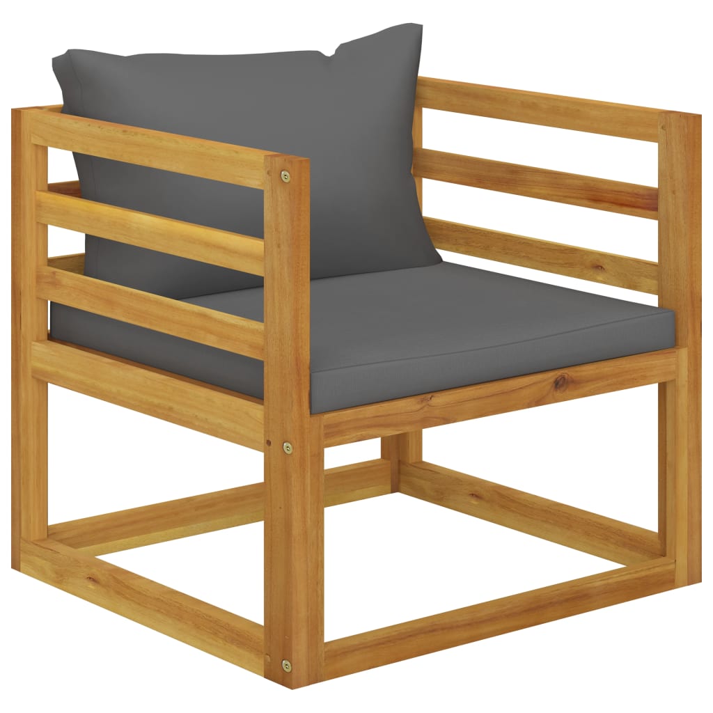 Salon de jardin 7 pcs avec coussin Bois d'acacia solide