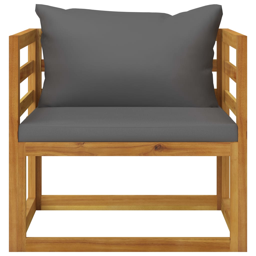 Salon de jardin 7 pcs avec coussin Bois d'acacia solide