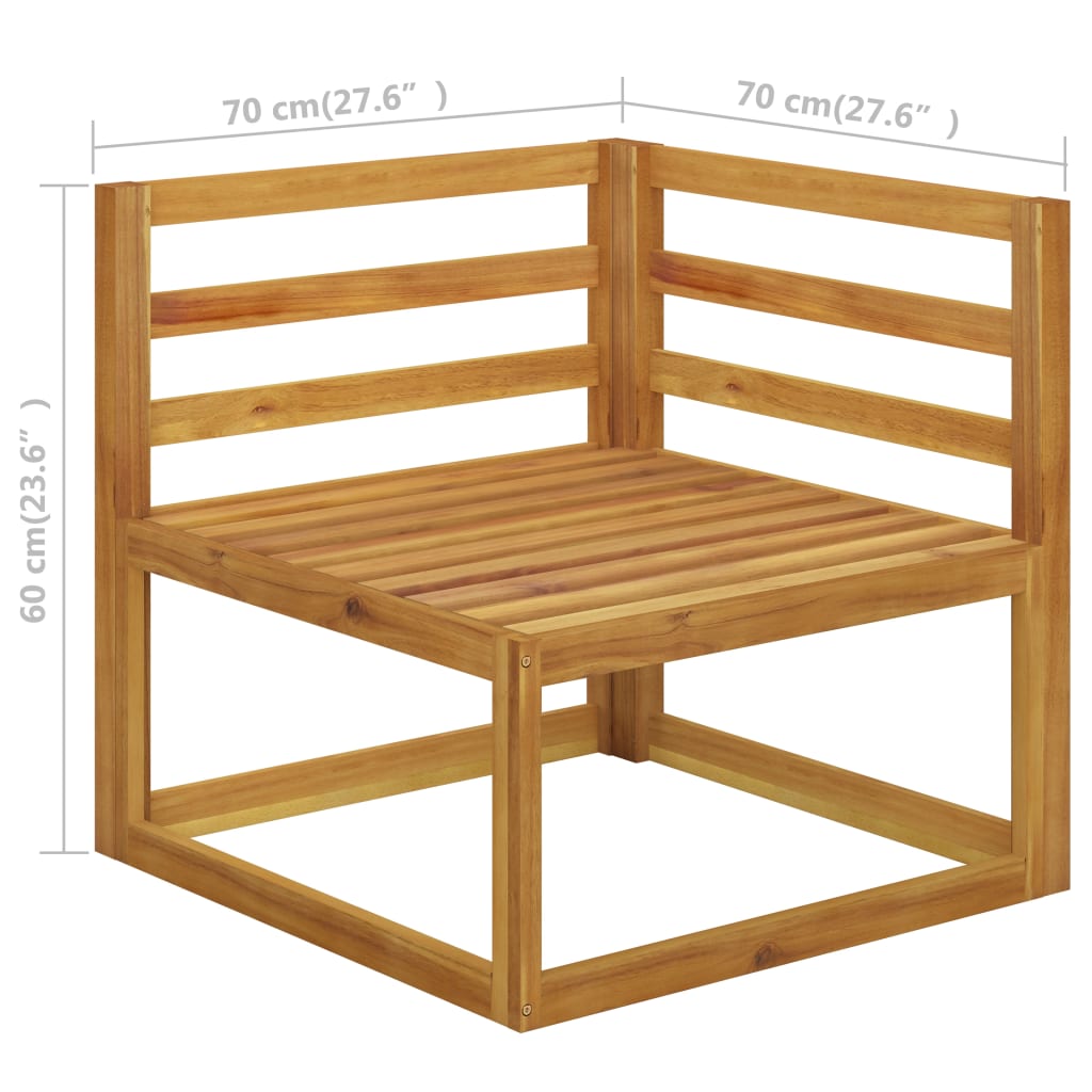 Salon de jardin 4 pcs avec coussin Crème Bois d'acacia solide