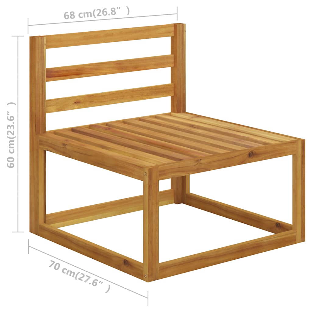 Salon de jardin 6 pcs avec coussin Crème Bois d'acacia solide