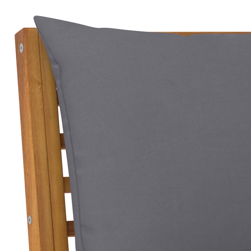 Salon de jardin 5 pcs avec coussin Bois d'acacia solide