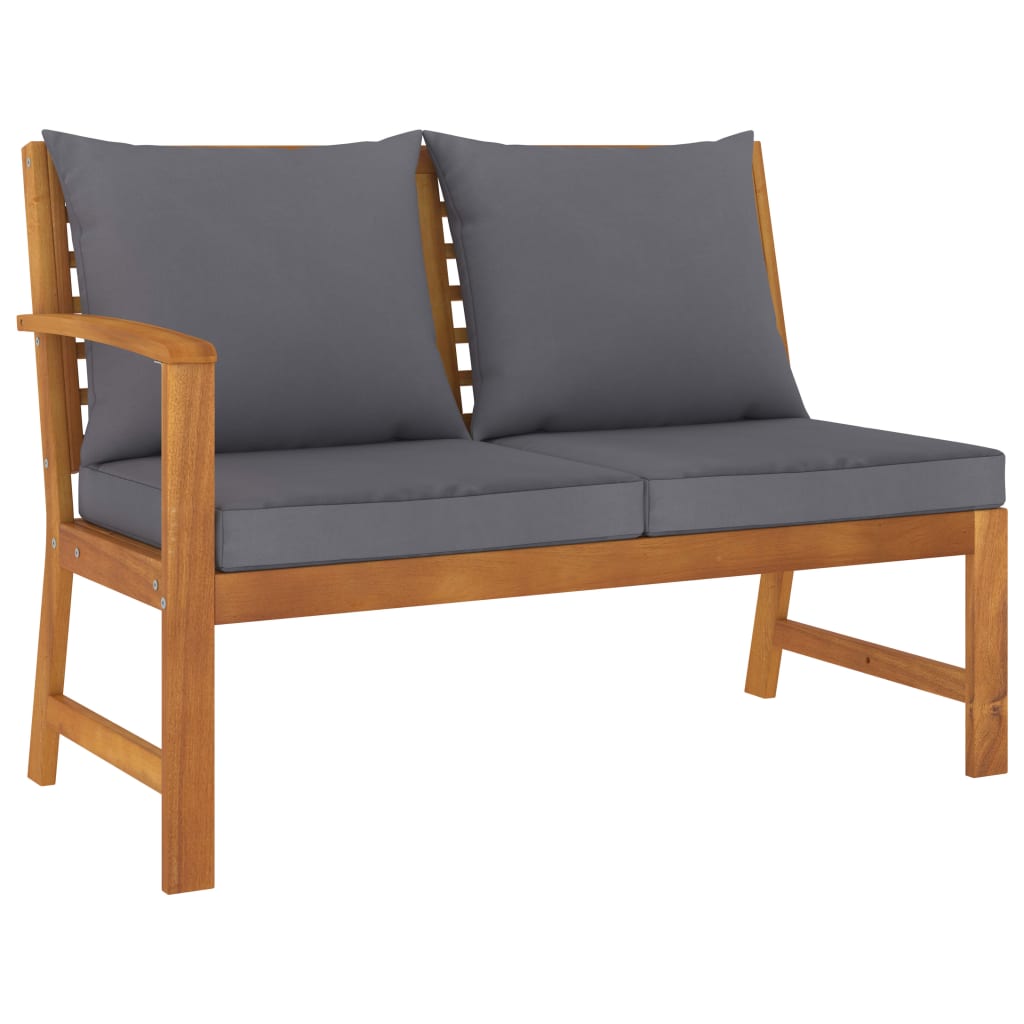 Salon de jardin 4 pcs avec coussin Bois d'acacia solide