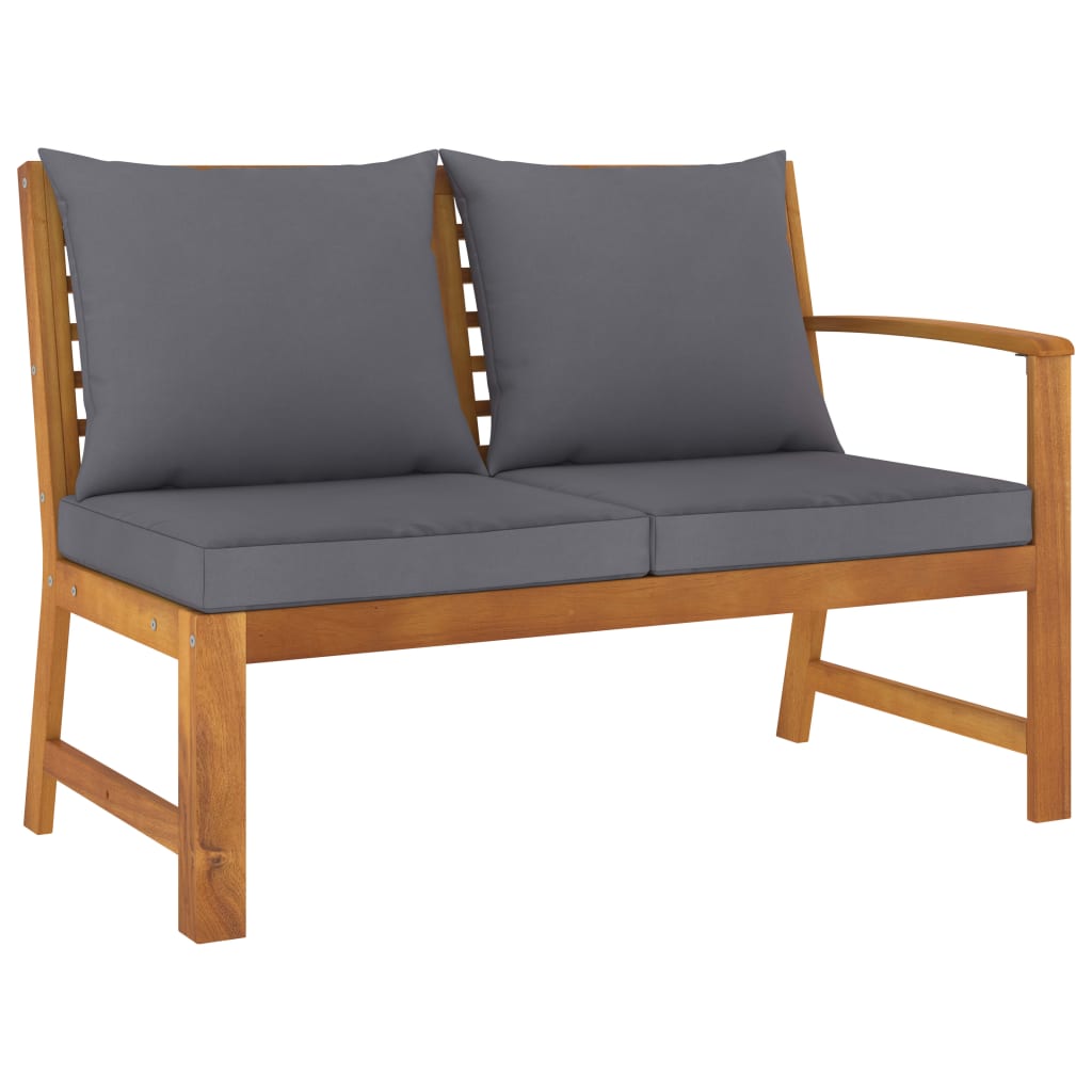Salon de jardin 4 pcs avec coussin Bois d'acacia solide