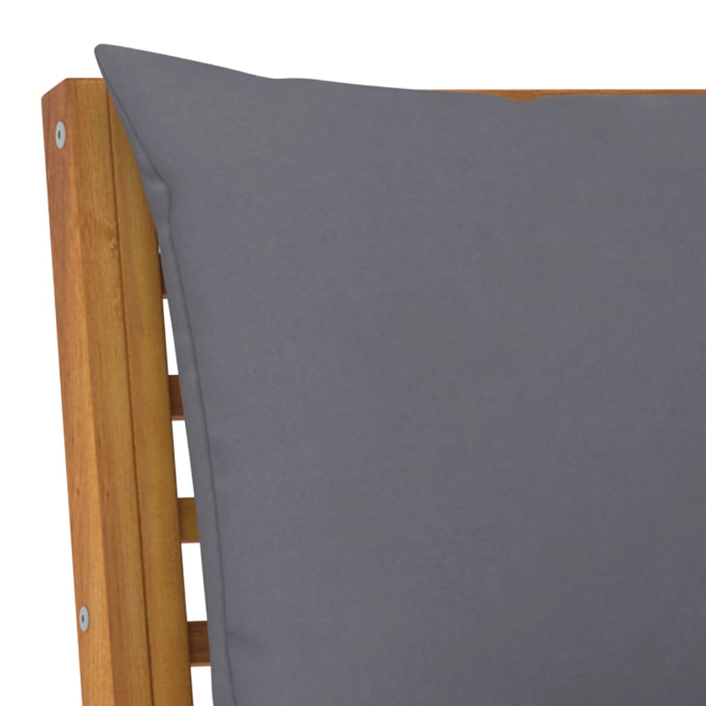 Salon de jardin 6 pcs avec coussin Bois d'acacia solide