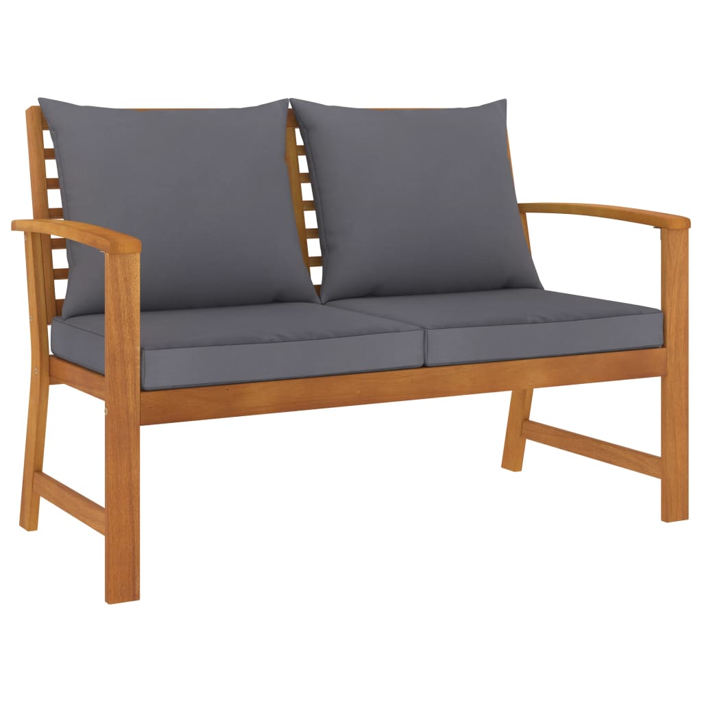 Salon de jardin 5 pcs avec coussin Bois d'acacia solide
