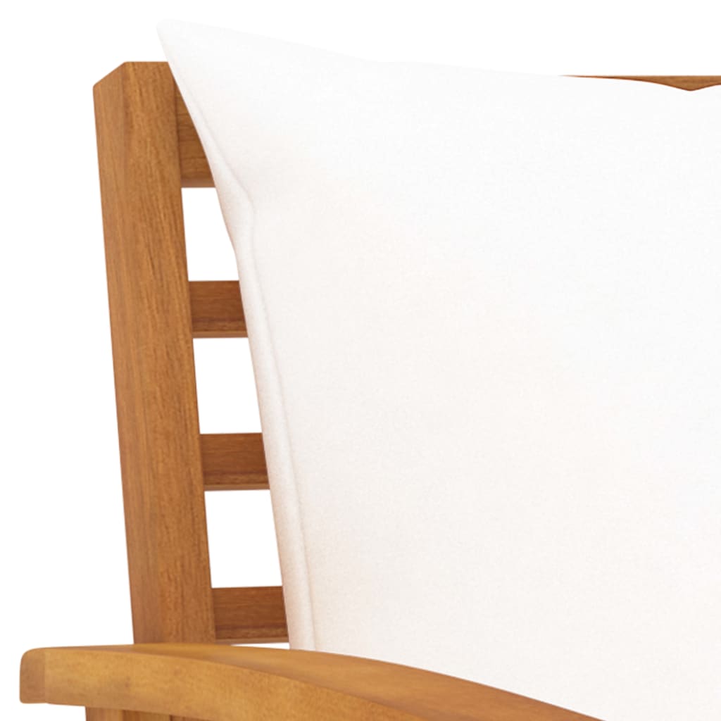 Salon de jardin 5 pcs avec coussin Bois d'acacia solide