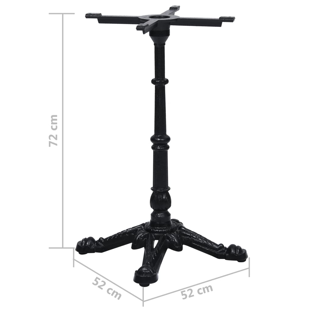 Pied de table de bistro noir 52x52x72 cm fonte