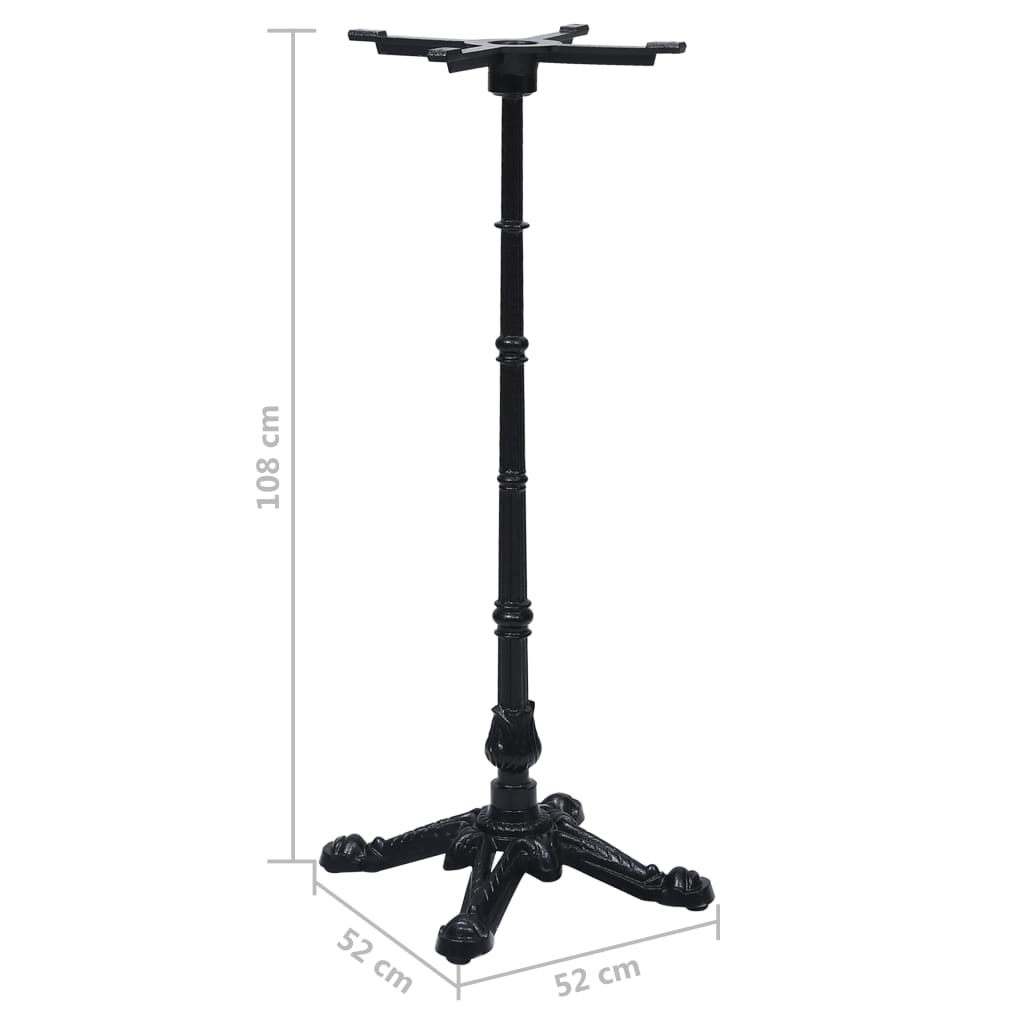 Pied de table de bistro noir 52x52x108 cm fonte