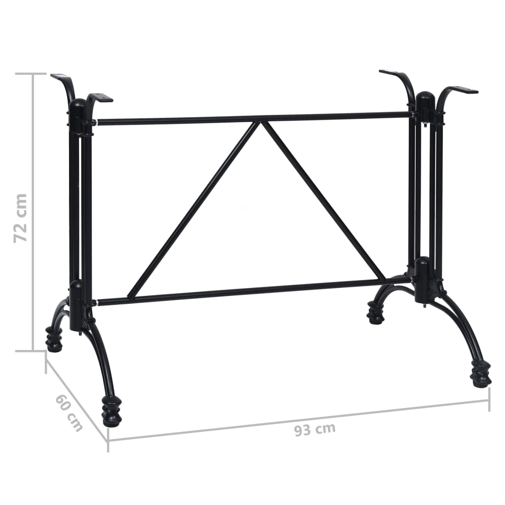 Pied de table de bistro Noir 93x60x72 cm Aluminium coulé - XIOS