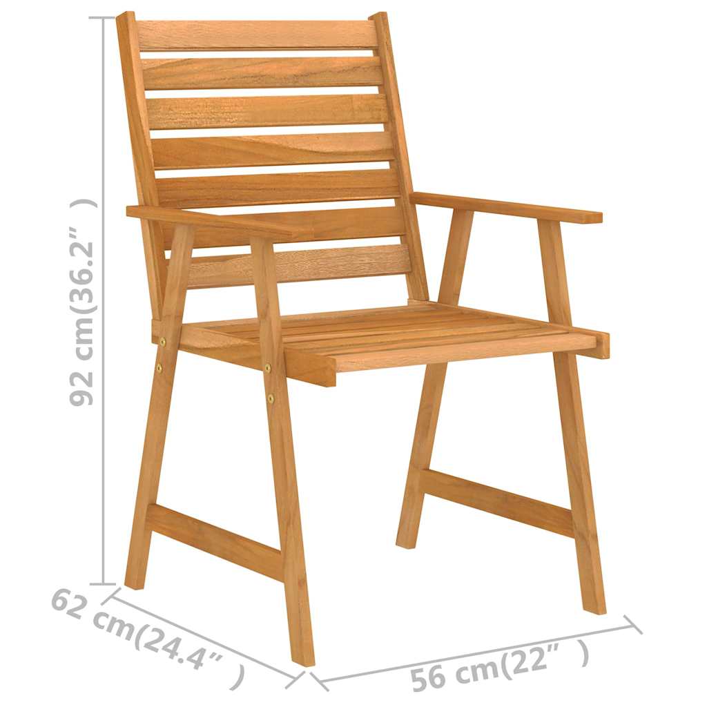 Ensemble à manger de jardin 5 pcs Bois d'acacia solide
