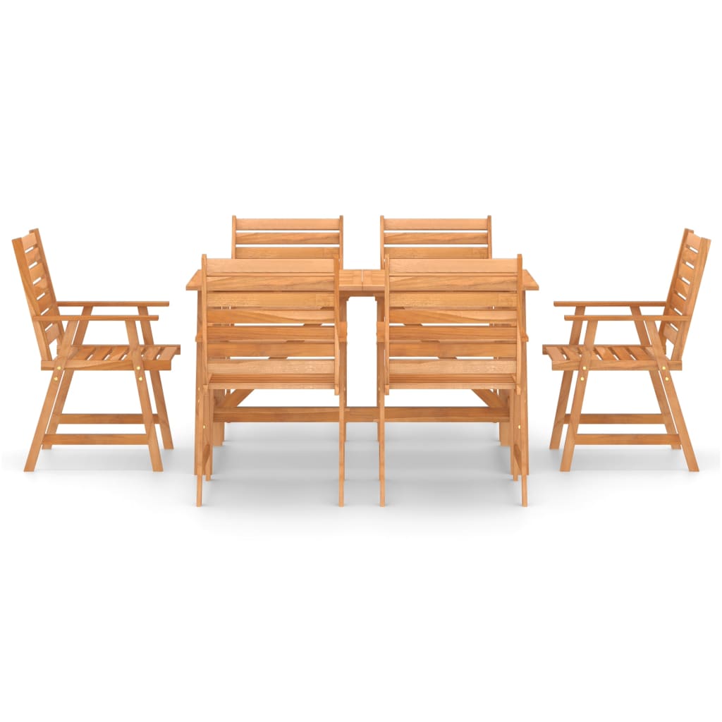Ensemble à manger de jardin 7 pcs Bois d'acacia solide
