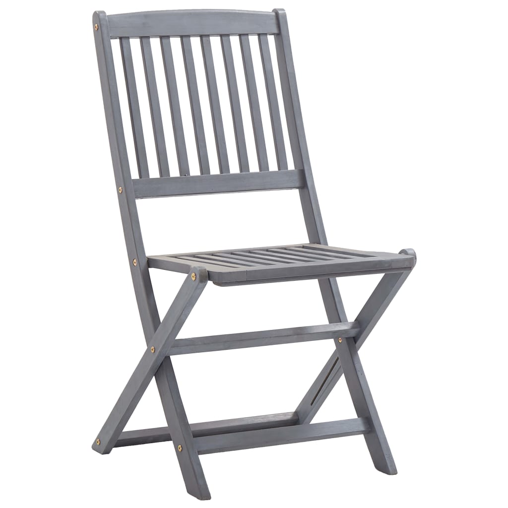 Ensemble à manger de jardin 7 pcs Bois d'acacia massif Gris - XIOS