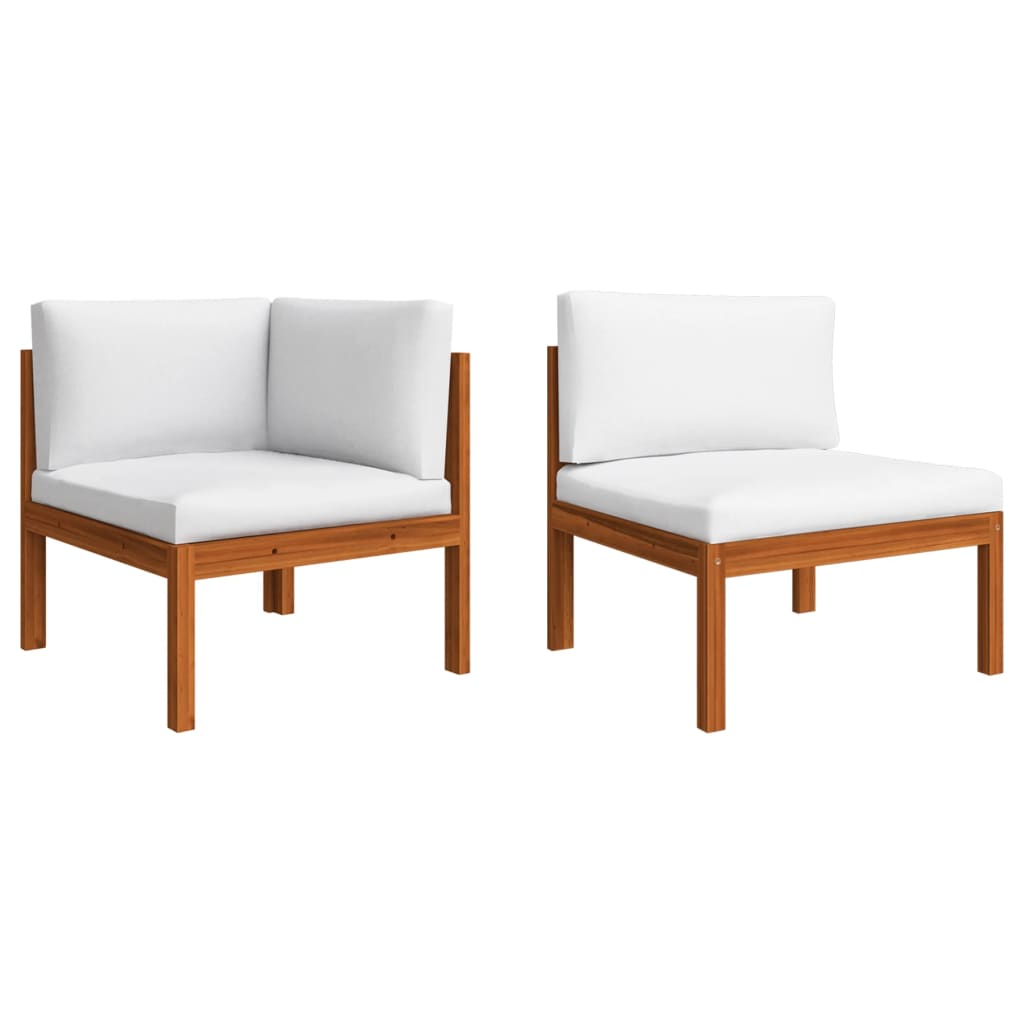 Canapé de jardin 4 places avec coussin en bois d'acacia et corde